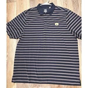 Cutter & Buck Auburn Tigers Navy and Orange Striped Men's Polo Shirt XL